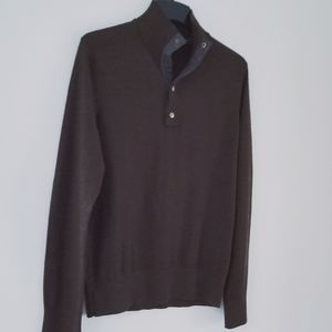 Banana Republic Mens Wool snap Mock Neck Sweater